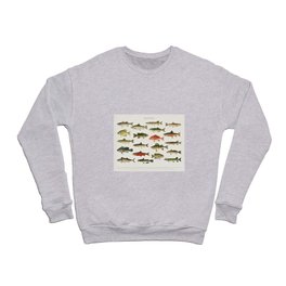 Illustrated North America Game Fish Identification Chart Crewneck Sweatshirt
