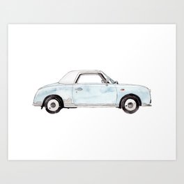 Light blue car Art Print