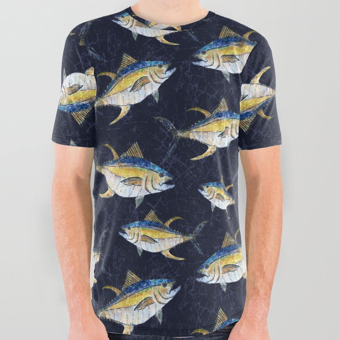 Yellowfin Tuna Pattern All Over Graphic Tee
