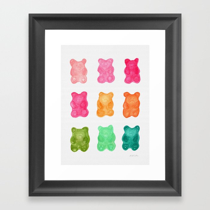 Gummy Bears Colorful Candy Framed Art Print