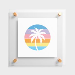 Vintage Palm Tree Sunset Floating Acrylic Print