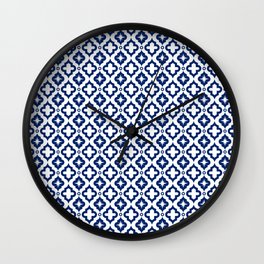 Blue Ornamental Arabic Pattern Wall Clock