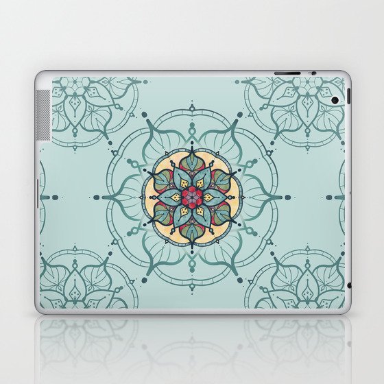 Mandala Teal Blue Green Laptop & iPad Skin