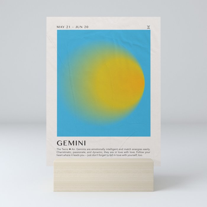 Gemini Astrology Zodiac Aura Gradient Art Print Mini Art Print