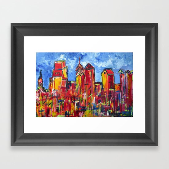 Philly Skyline Framed Art Print