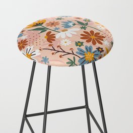 Hand painted abstract floral pattern Bar Stool