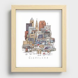 Cleveland Skyline group portrait Recessed Framed Print