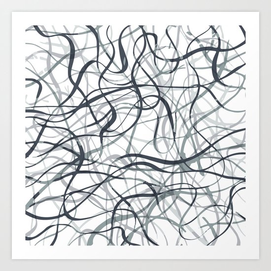 curvy gray & black Art Print