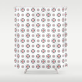 Symmetric patterns 165 red and dark Shower Curtain