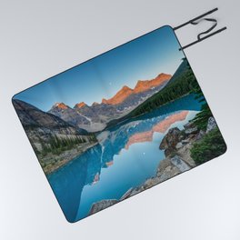 Moraine Lake Sunrise Banff Canada Rocky Mountains Landscape Picnic Blanket