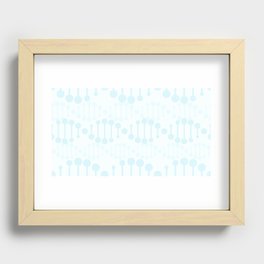 DNA genetics seamless pattern. Blue background. Chromosomal genetic spiral illustration Recessed Framed Print