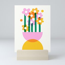 Abstract Flower Pot  Mini Art Print