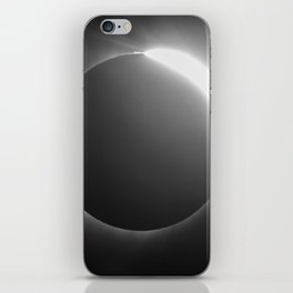Diamond Ring - Total Solar Eclipse with Diamond Ring Effect in Black and White iPhone Skin