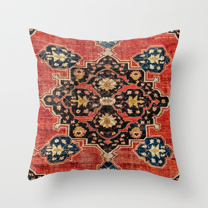 Arak Antique Persian Floral Rug Print Throw Pillow