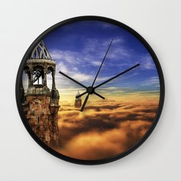 Fantasy Castle Sky Tower On Cloud Wall Clock