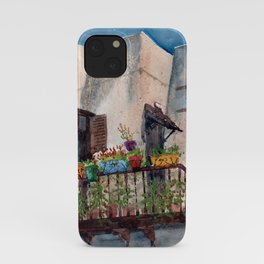 Herbs and blossom on Rhodian balcony iPhone Case