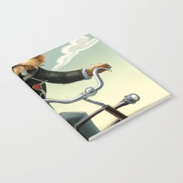 Anthropomorphic dog riding a bicycle Notebook
