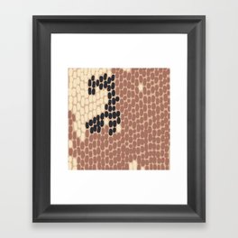 Abstract print in brown, cream and black Framed Art Print