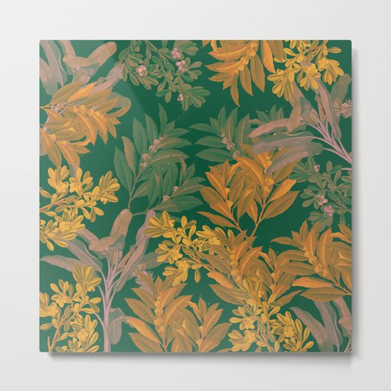 Golden Leaves Metal Print