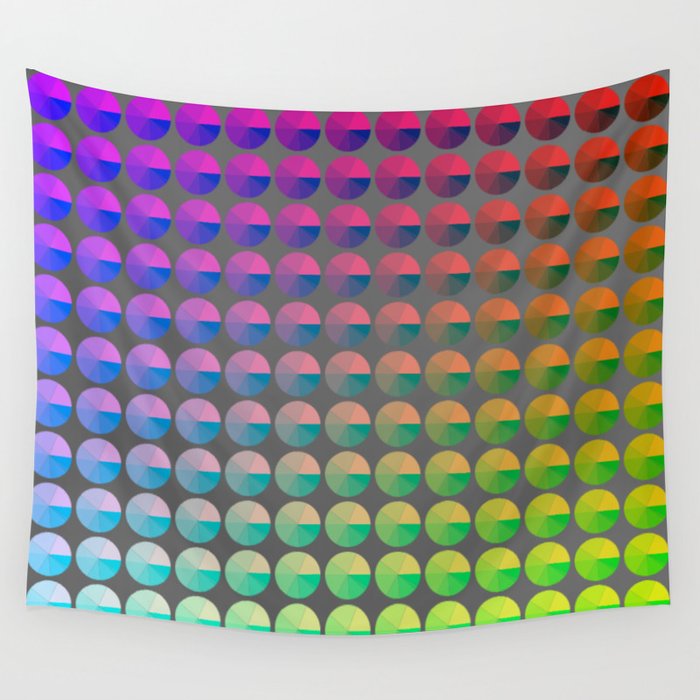 Rainbow pie chart pattern Wall Tapestry