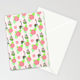 Pacific Pink Rose Flower  Stationery Card