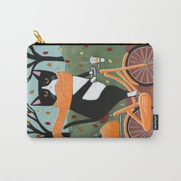 Tuxedo Cat Autumn Bicycle Ride Carry-All Pouch