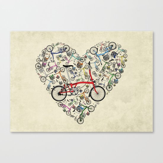 I Love Brompton Bikes Canvas Print