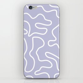 Squiggle Maze Minimalist Abstract Pattern in Light Pastel Periwinkle Purple iPhone Skin