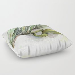 Olive Branch | Green Olives | Watercolor Illustration Floor Pillow