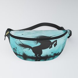 Wonderful unicorn silhouette in the night Fanny Pack