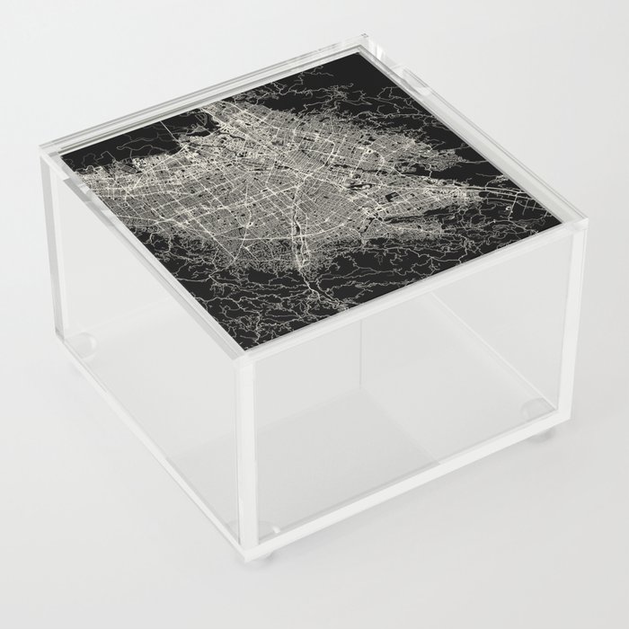 San Jose USA - Black and White City Map Acrylic Box