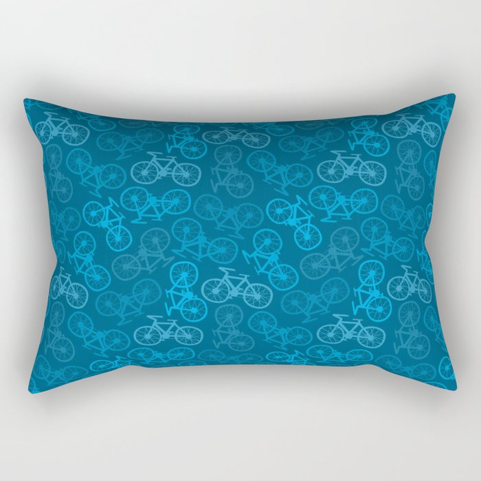 Bicycles in Blue Rectangular Pillow