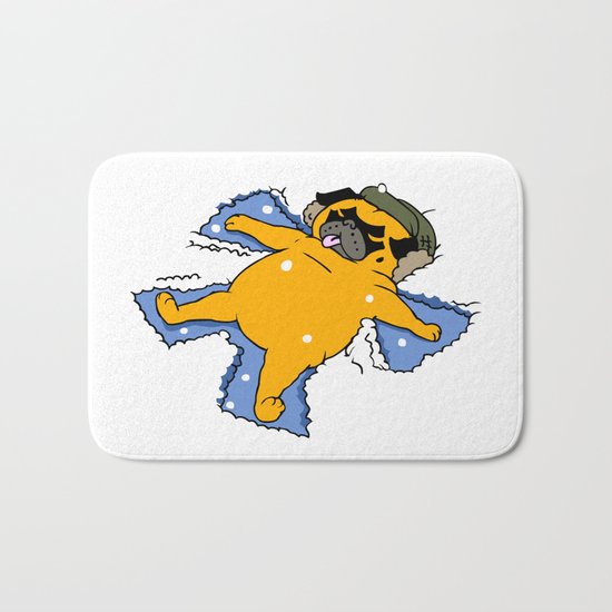 Snow Angel Pug Bath Mat