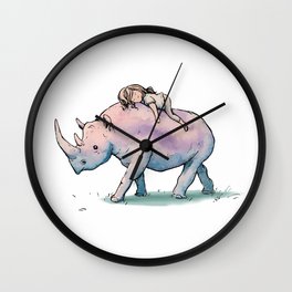 " Wild Child & Rhino " Wall Clock