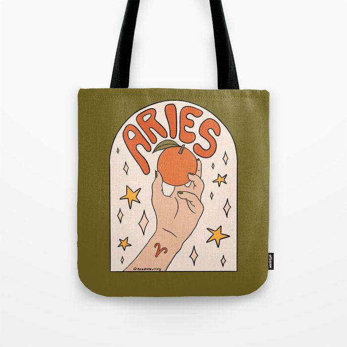 Aries Orange Tote Bag