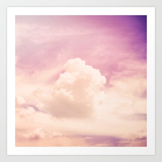 Freedom and Dreams, Pink Sky and Clouds, Heaven Art Print