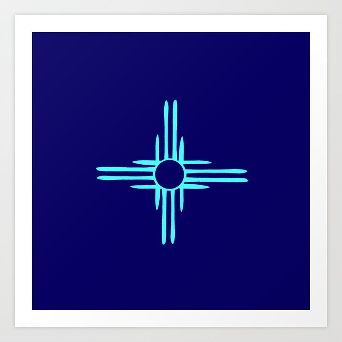 flag of new mexico hand drawn 3 inverted colors Art Print