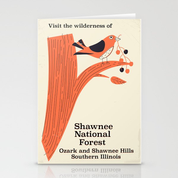 Shawnee National Forest Vintage travel poster Stationery Cards