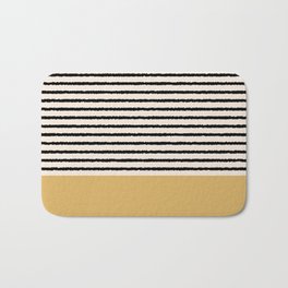 Texture - Black Stripes Gold Bath Mat