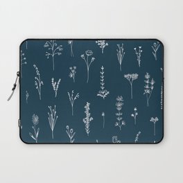 Wildflowers Pattern 2 - Petrol Blue Laptop Sleeve