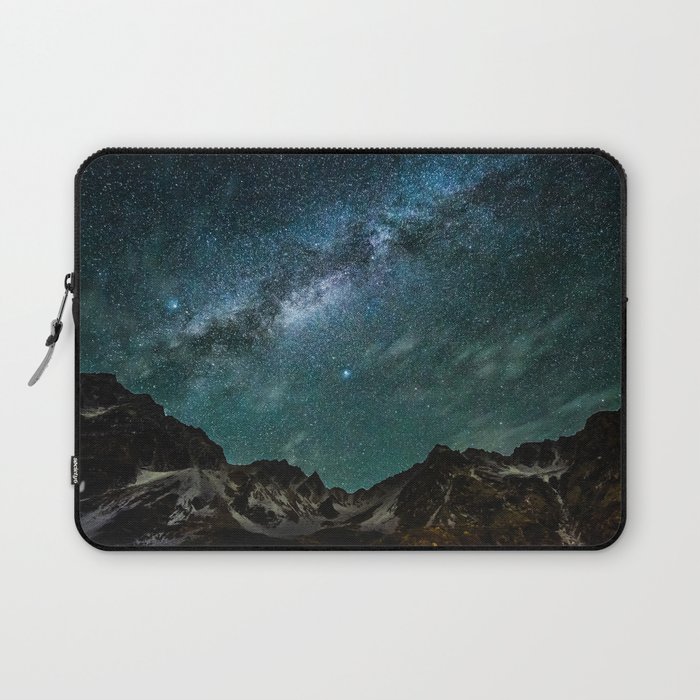 Milky Way over mountain range Laptop Sleeve