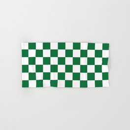Checkered (Dark Green & White Pattern) Hand & Bath Towel
