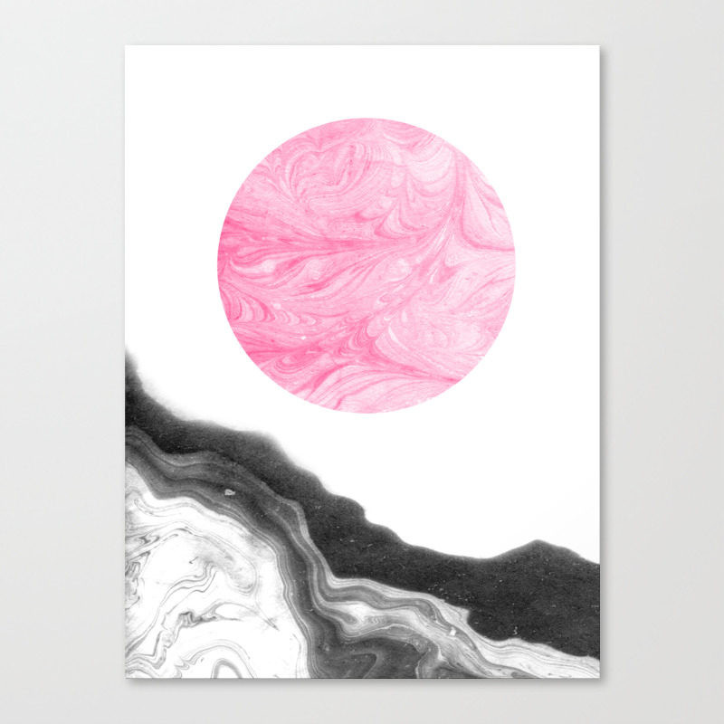 Kenzu Spilled Ink Abstract Modern Art Circle Marble Texture