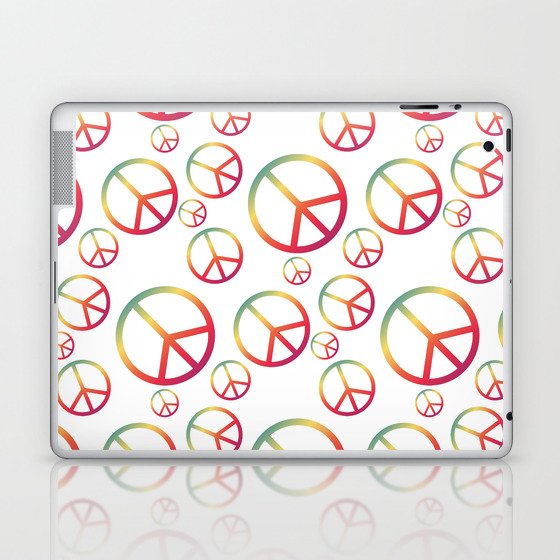 Rainbow Peace Sign Symbols Pattern Laptop & iPad Skin