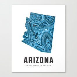 Arizona - State Map Art - Abstract Map - Blue Canvas Print