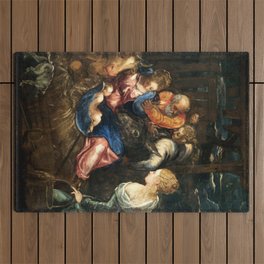 Tintoretto (Jacopo Robusti) "Nativity" Outdoor Rug