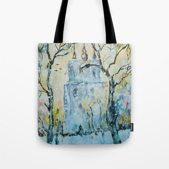 winter cityscape Tote Bag