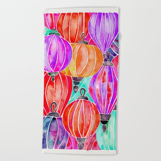 Vietnamese Lanters – Tertiary Palette Beach Towel