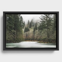 Pacific Northwest Forest River - 24/365 Framed Canvas