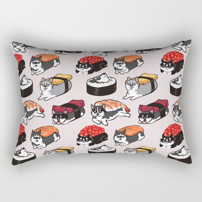Sushi Husky Rectangular Pillow
